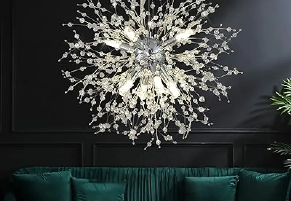 flush crystal chandelier